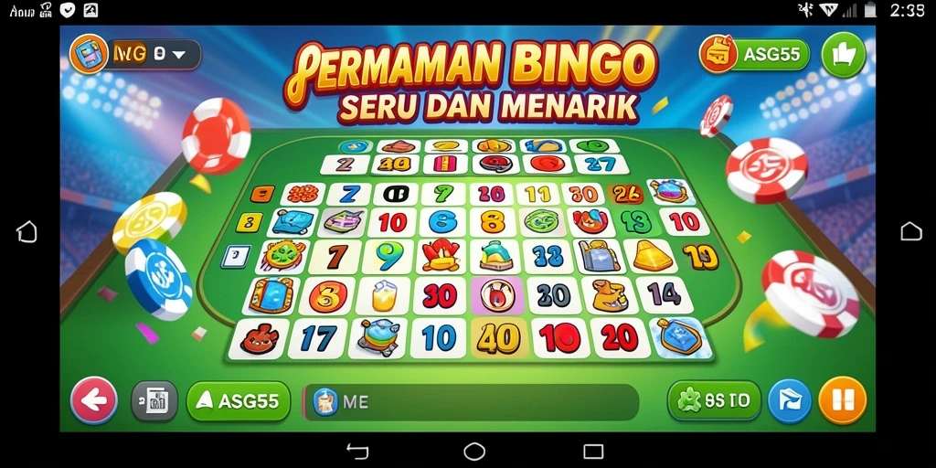 Screenshot gameplay ASG55 menampilkan keseruan Bingo yang mendebarkan.