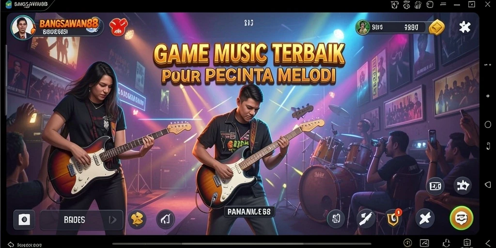 Tampilan gameplay menarik dalam BANGSAWAN88 dengan berbagai lagu.