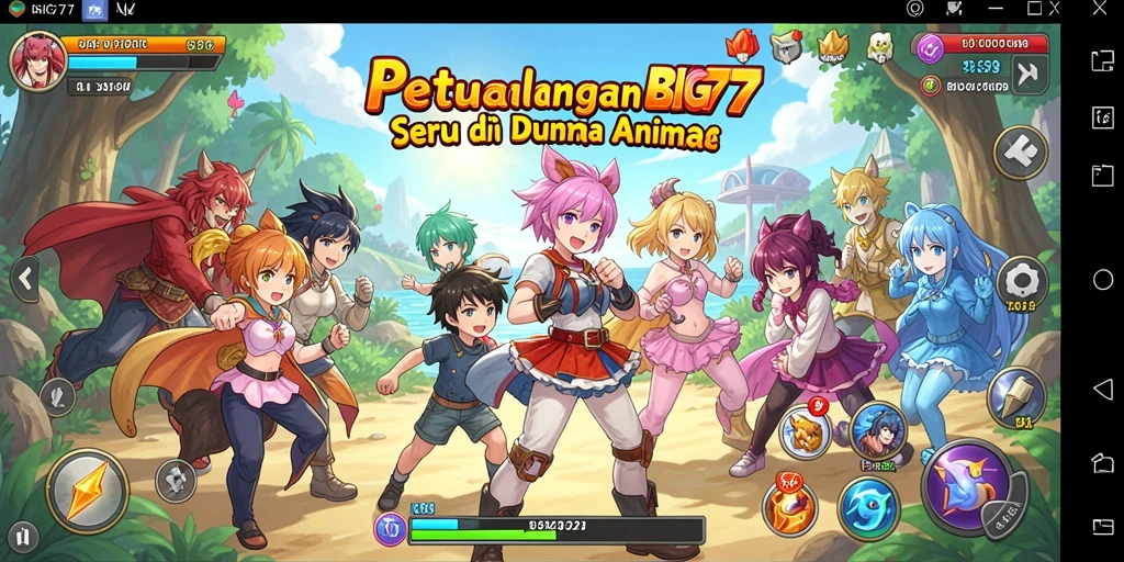 Tampilan gameplay seru dalam BIG77, nikmati petualangan Anime yang menakjubkan.