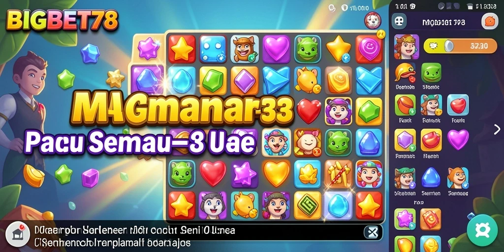 Screenshot gameplay BIGBET78 menampilkan momen seru pencocokan item Match-3.