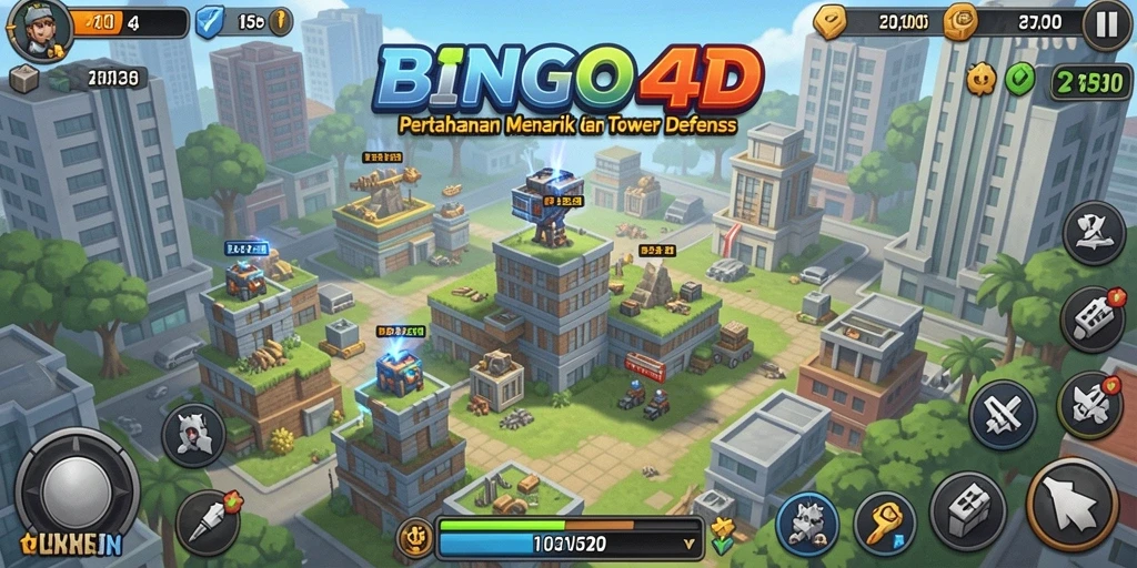 Tampilan gameplay BINGO4D dengan pertahanan yang strategis.