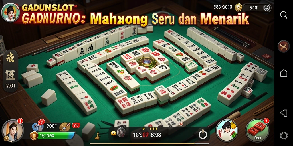 Tampilan gameplay Mahjong yang seru dan menarik di GADUNSLOT.