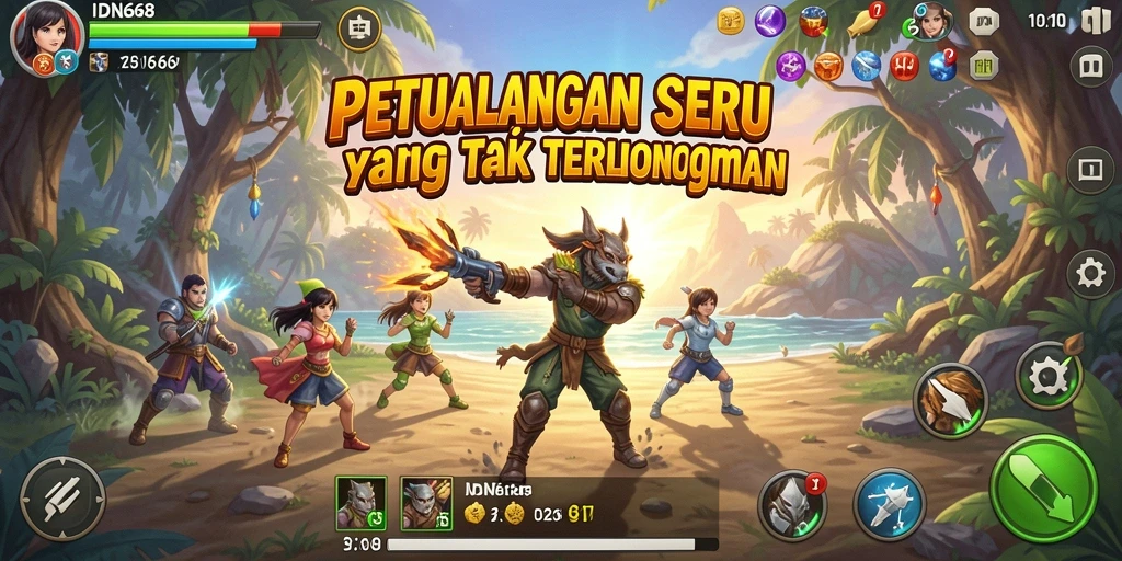 Tangkapan layar IDN668 menampilkan aksi seru dalam petualangan menantang.