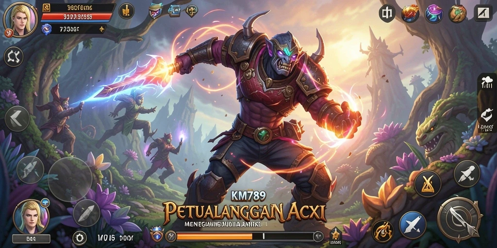 Screenshot permainan KM789 menampilkan aksi seru dan karakter dinamis.
