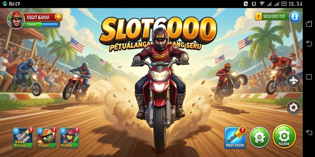 Tampilan menarik dari gameplay SLOT6000 dengan balapan mendebarkan.